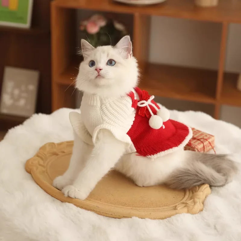 HOOPET Cat Clothes Cat Cat Muppet Autumn and Winter Devon Christmas's Sweater Pet Winter Kitten Warm Winter Anti-shedding