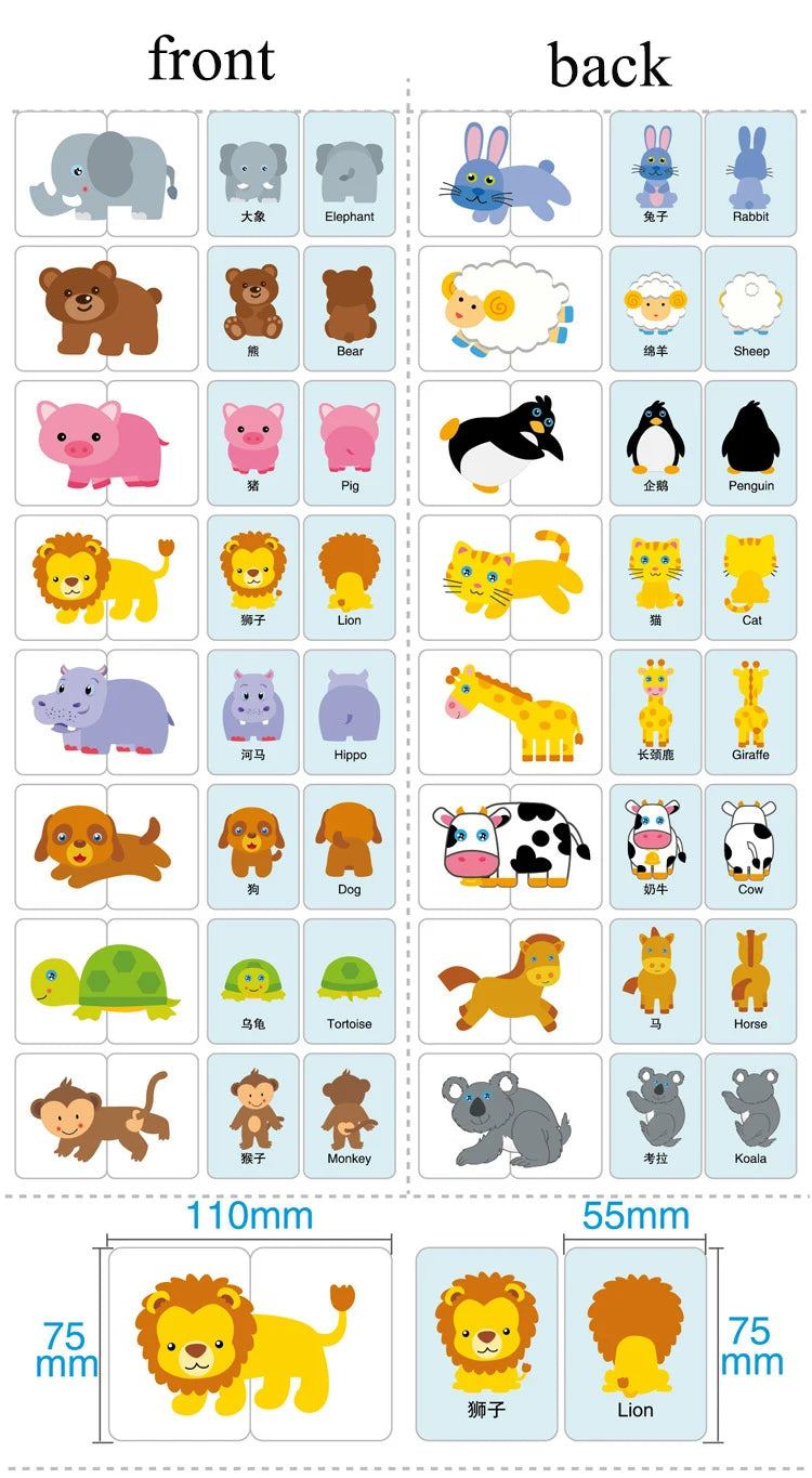 Baby Puzzle Montessori Educational Toys 3D Wooden Puzzles for Kids 2-4 Years