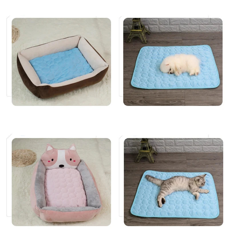 Dog Cooling Mat Summer Pad Breathable Washable Pet Bed