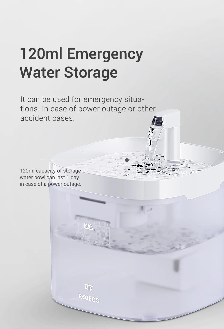 ROJECO Smart Cat Water Fountain Automatic Pet Dispenser