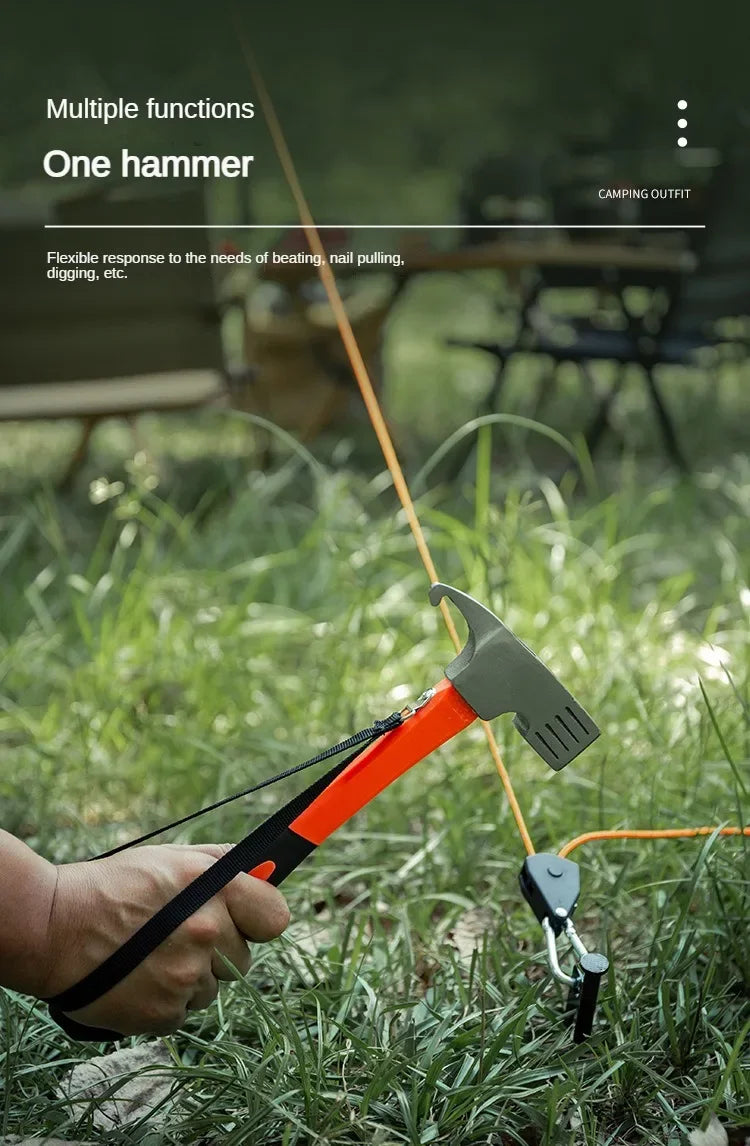 Outdoor Camping Tent Nail Hammer Cast Iron Safety Tool
