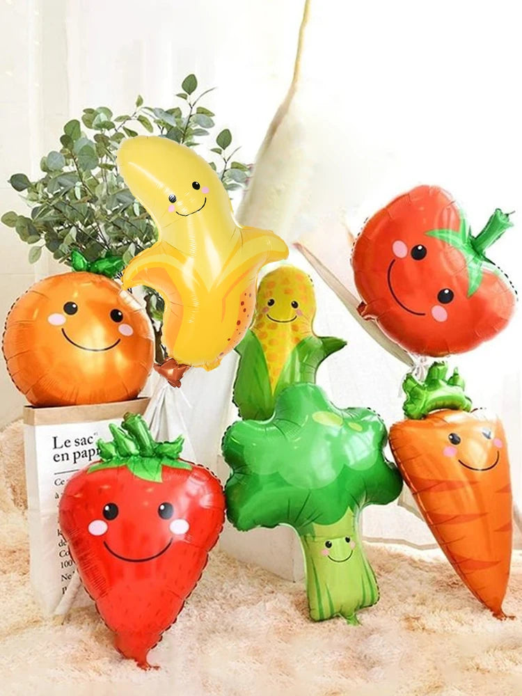 1/7pcs Fruit and Vegetable Balloons for Birthday Baptism Party