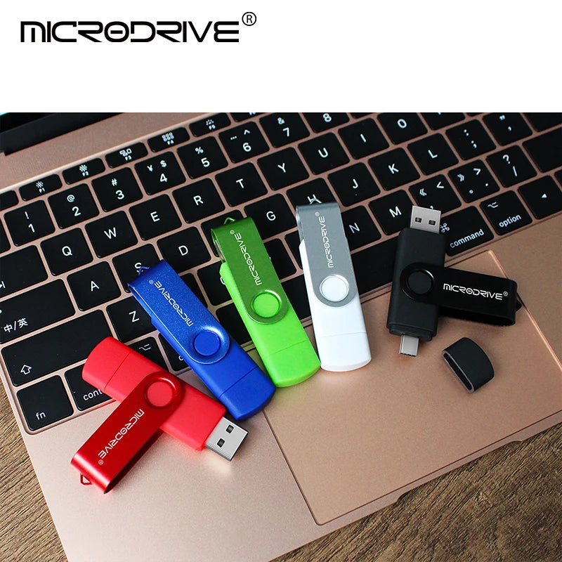 Metal OTG 2 IN 1 Type C Pen Drive 128GB USB Memory Stick