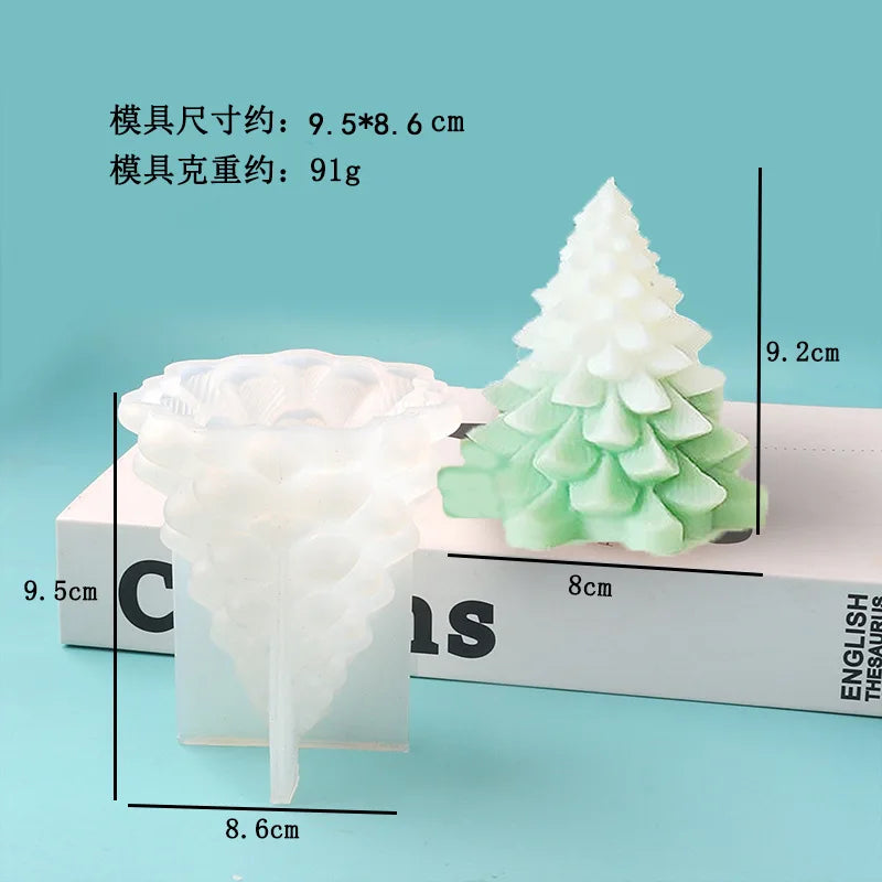 3D Christmas Tree Candle Silicone Mold DIY Kit for Holiday Gifts
