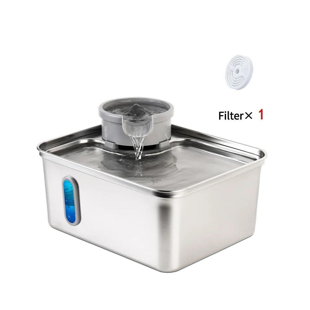 8L large capacity stainless steel cat/dog smart water dispenser