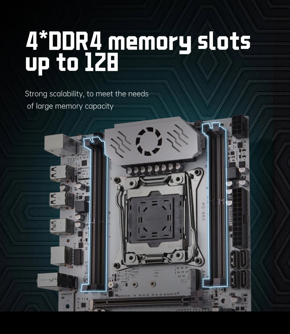 QIYIDA X99 Motherboard D4 LGA 2011 3 M.2 Slot DDR4 Support