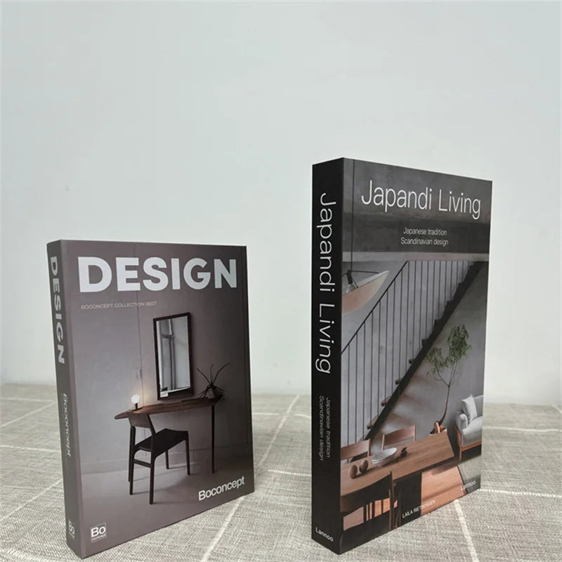 2 Piece Luxury Fake Book Decoration Set for Home and Cafe Decor Vintage Style Ornaments for Study and Club