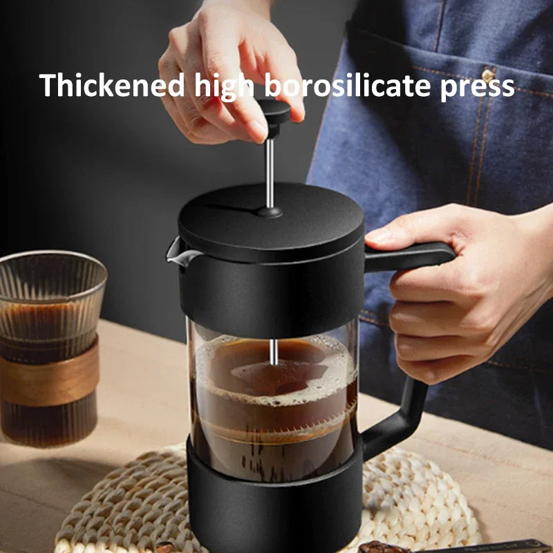 French Press Coffee Maker β 350ml/600ml/1L Borosilicate Glass Pot with Stainless Steel Filter