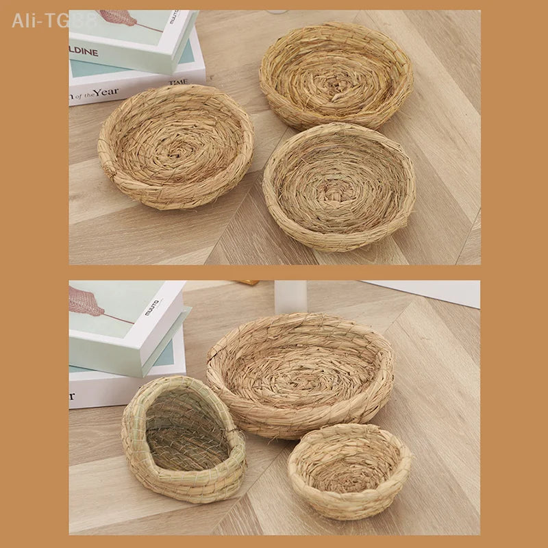 Egg Laying Rutin Chicken Nest Woven by Hand, Parrot Peony Nest, Tiger Skin Style, Excellent in Warmth Conservation