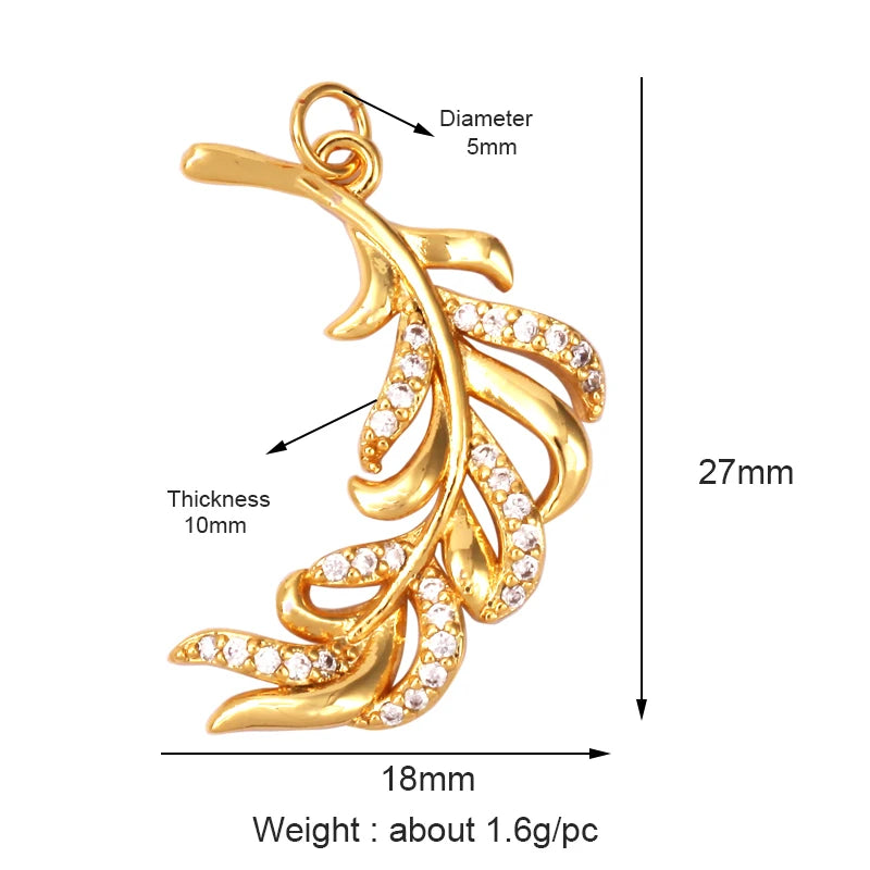 Sweet Colorful Sun Rose Flower Charm Pendant 18K Gold Necklace