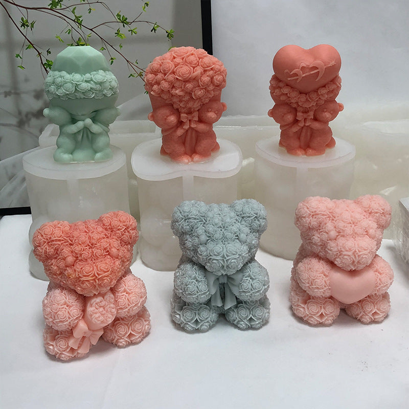 3D Bear Hug Love Silicone Candle Mold for DIY Home Decor Gift