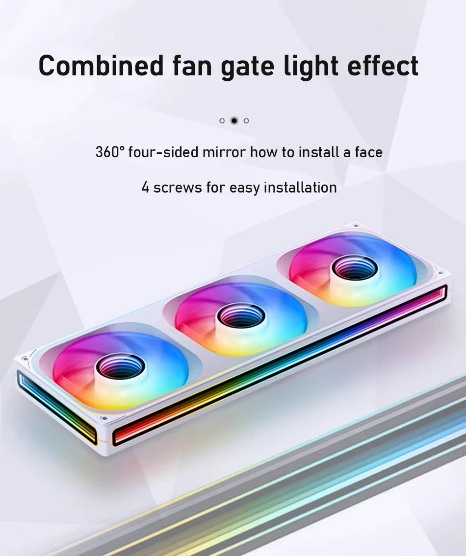 JONSBO ZB-120 ARGB Computer Case Fan 12CM 5V PWM Monolithic Structure Water-Cooled Fan Kit