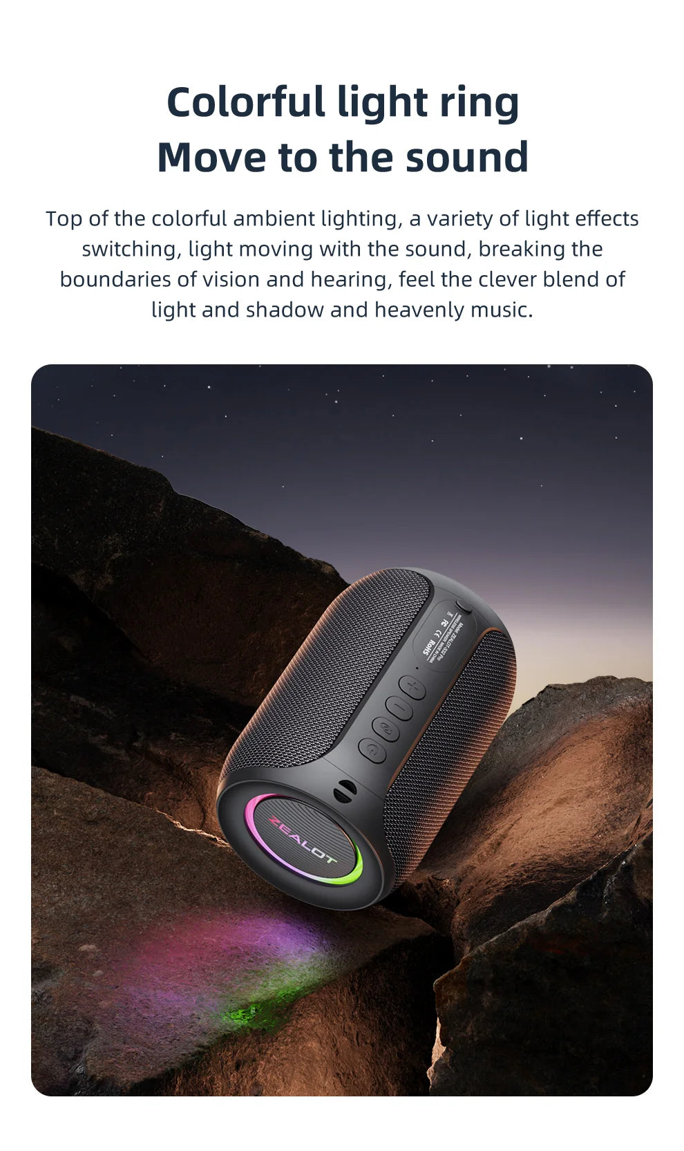 Zealot S62M Portable Bluetooth Karaoke Machine with Wireless Microphones Ideal for Home and Family Gatherings