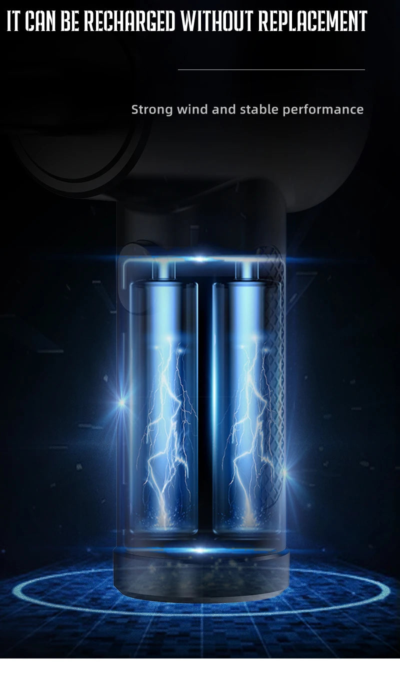 Portable Air Duster for Computer Cleaning Cordless Compressed Air Blower 51000 RPM with LED Light for Keyboard and PC Dust Removal