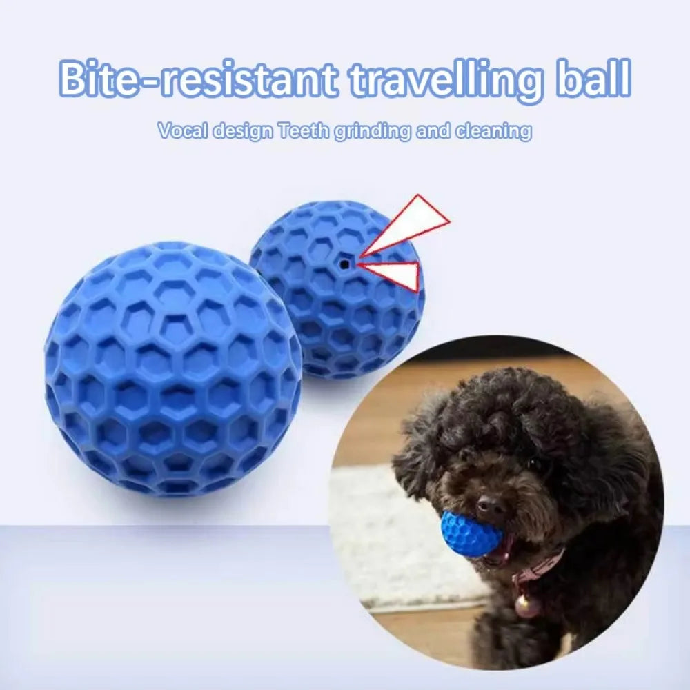 New Dog Toys Bite Resistant Interactive Throwing Sound Honeycomb Balls Natural Rubber Teething Clean Teeth Toys Pet Products