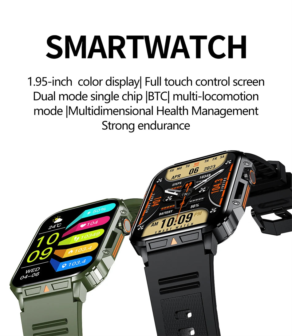 Military Outdoor GPS Sports Smart Watch Men 1.95 Inch Bluetooth Call Heart Rate Blood Oxygen for Android IOS