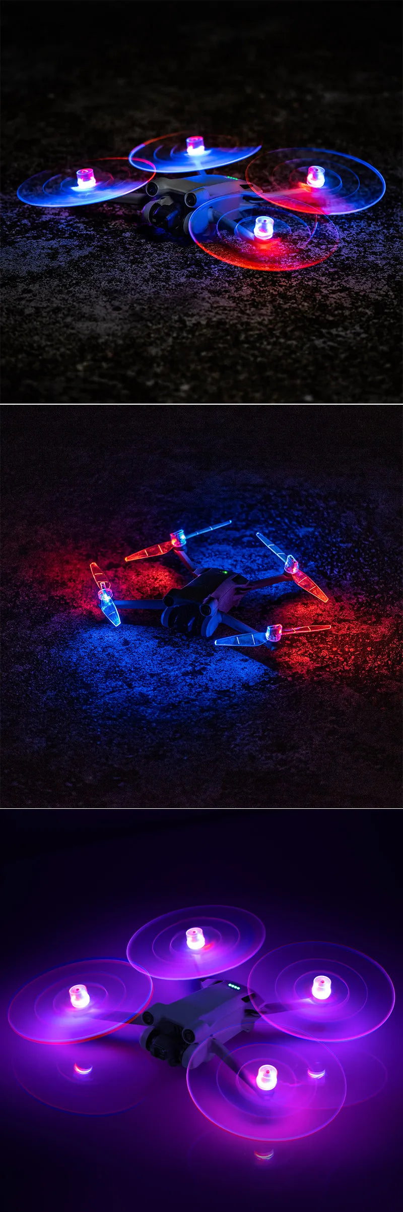 4pcs Mini 4 Pro Rechargeable LED Light Flash Propellers for DJI Mini 3 Pro Air 3