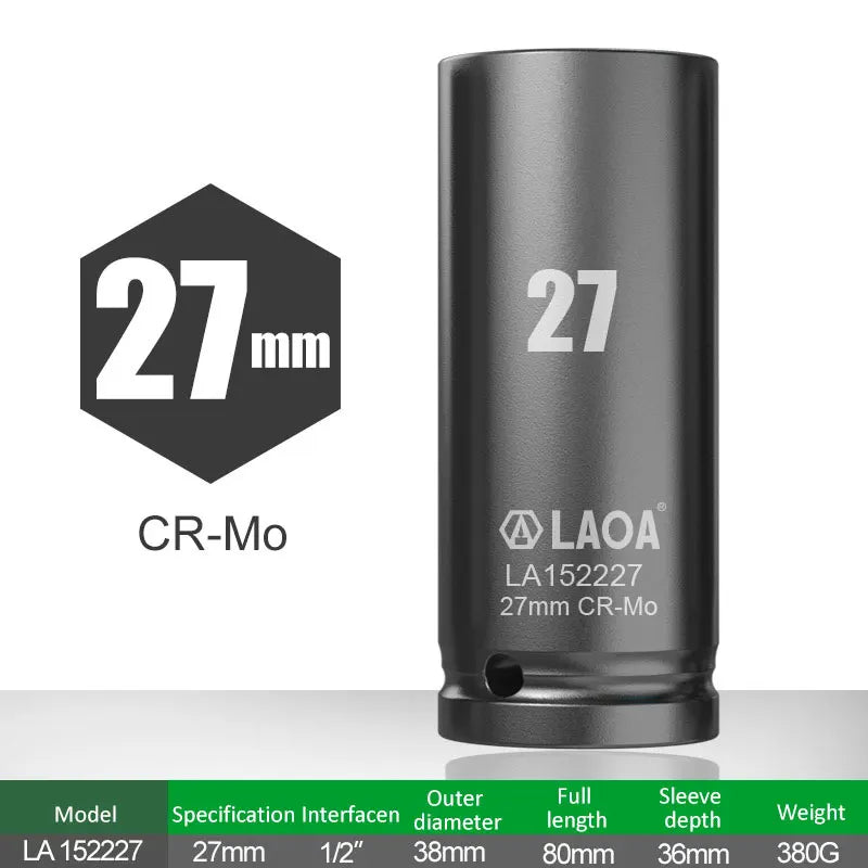 LAOA 17-32mm Hex Socket Wrench 1/2 Inch Head for Ratchet and Drill