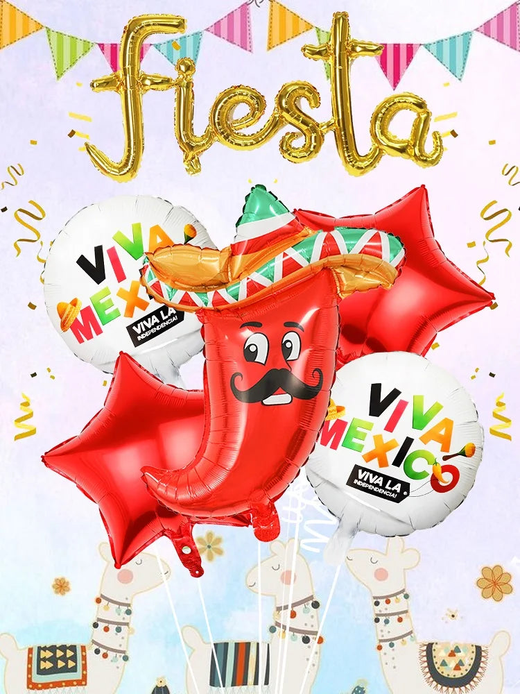 6 pcs Set Mexican Carnival Balloon