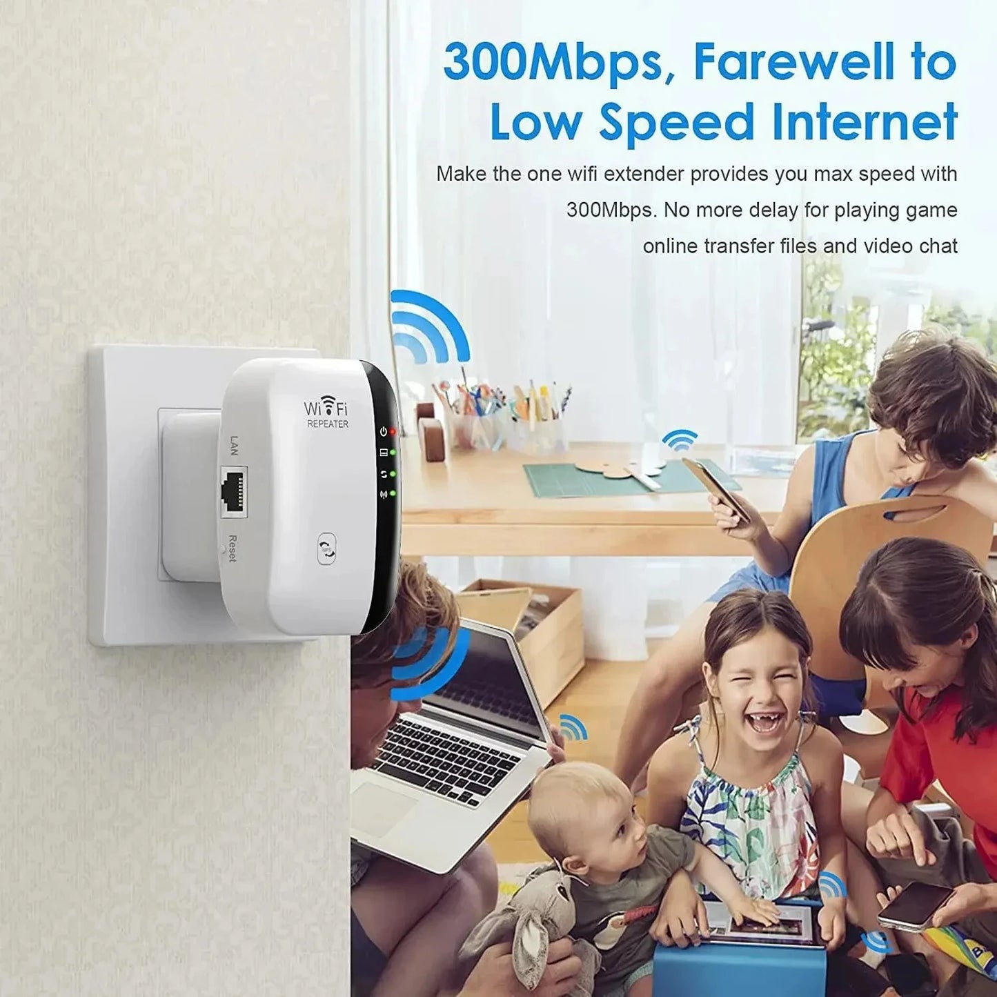 Wireless Signal Booster Wifi Extender Small Steamed Bun Repeater for Home Network Amplification