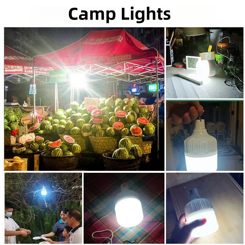 2pcs Rechargeable LED Emergency Portable Lights for Camping