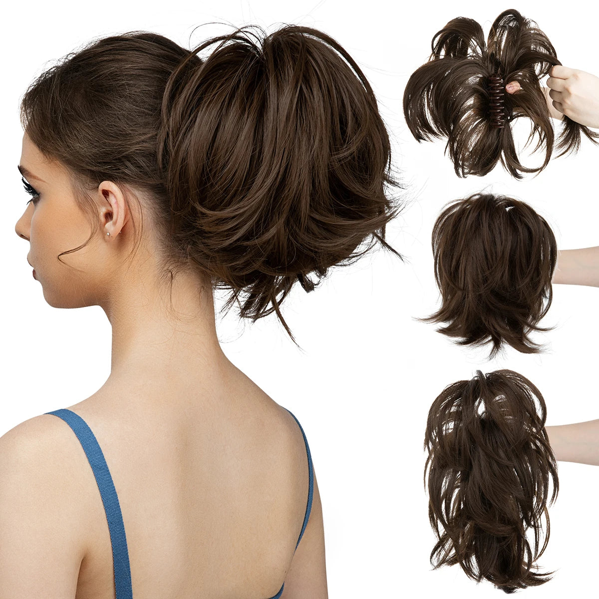 Premium Synthetic Claw Clip Ponytail Extension Hairpiece for Women P025