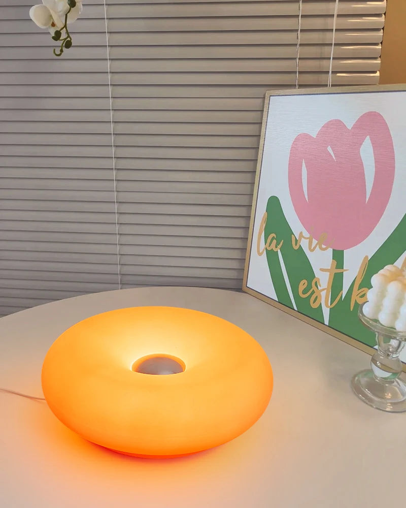 Bauhaus Table Lamp with USB Plug Modern Bedroom and Living Room Decorative Donut Ambient Light