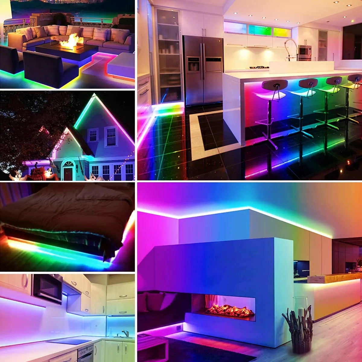 Smart LED Strip Lights RGB Neon Sign Tape USB Bluetooth App Remote Control Flexible Backlight Gaming Room Decor