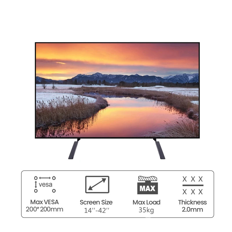 Beishi Universal Table Top TV Stand for 14 to 42 Inch LCD LED OLED TVs Sturdy Monitor Bracket for Flat and Curved Screens