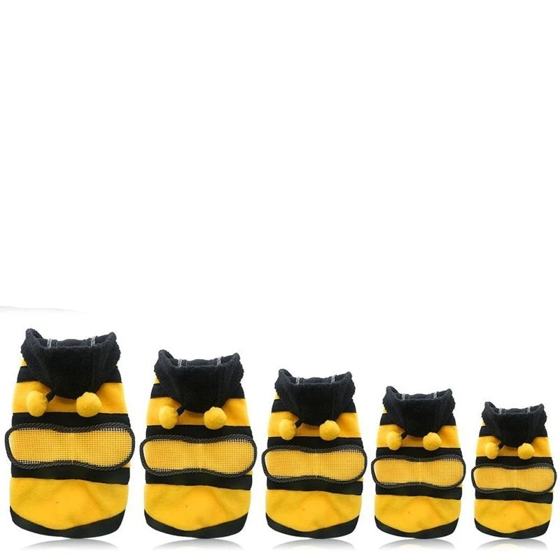 Bee Pet Puppy Coat Fleece Hoodie Costume for Dogs Cats