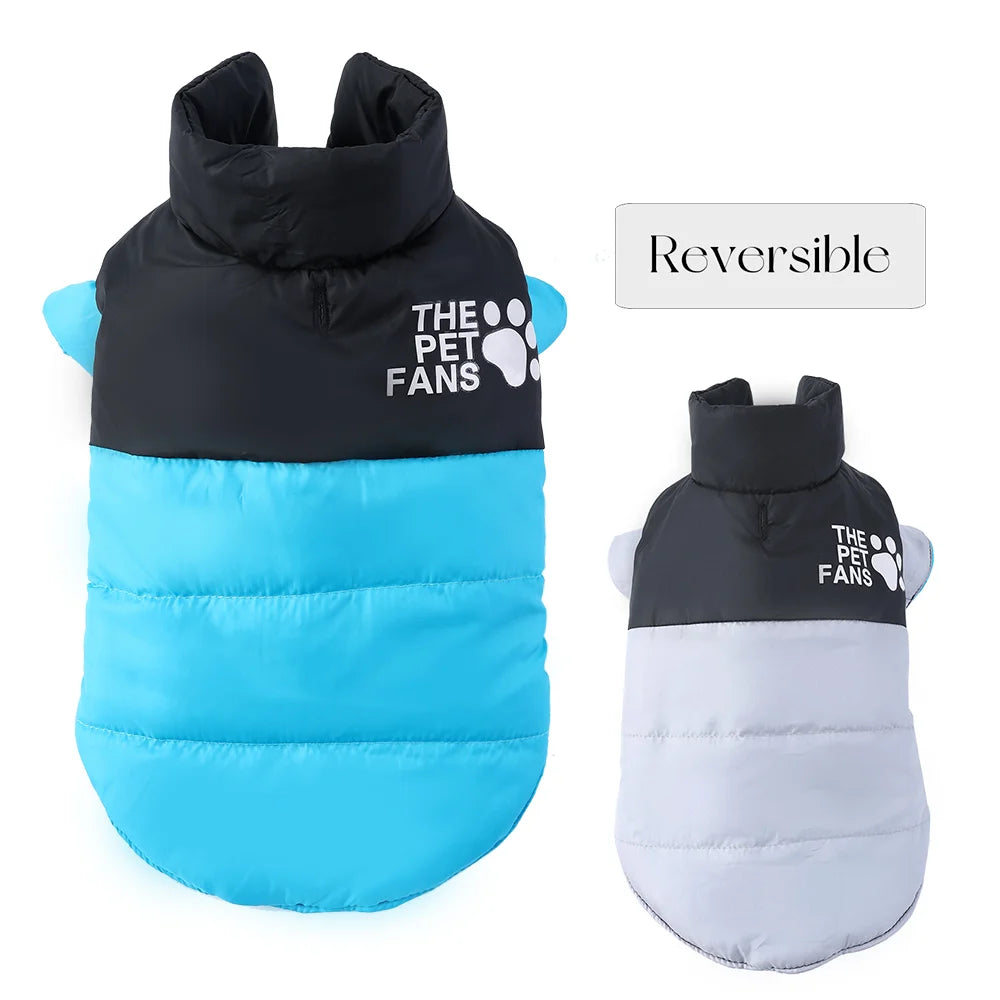Reversible Pet Coat In Winter For Small Medium Dogs Cats Waterproof Pets Clothes Solid Warm Puppy Kitty Sphynx Chihuahua Jacket