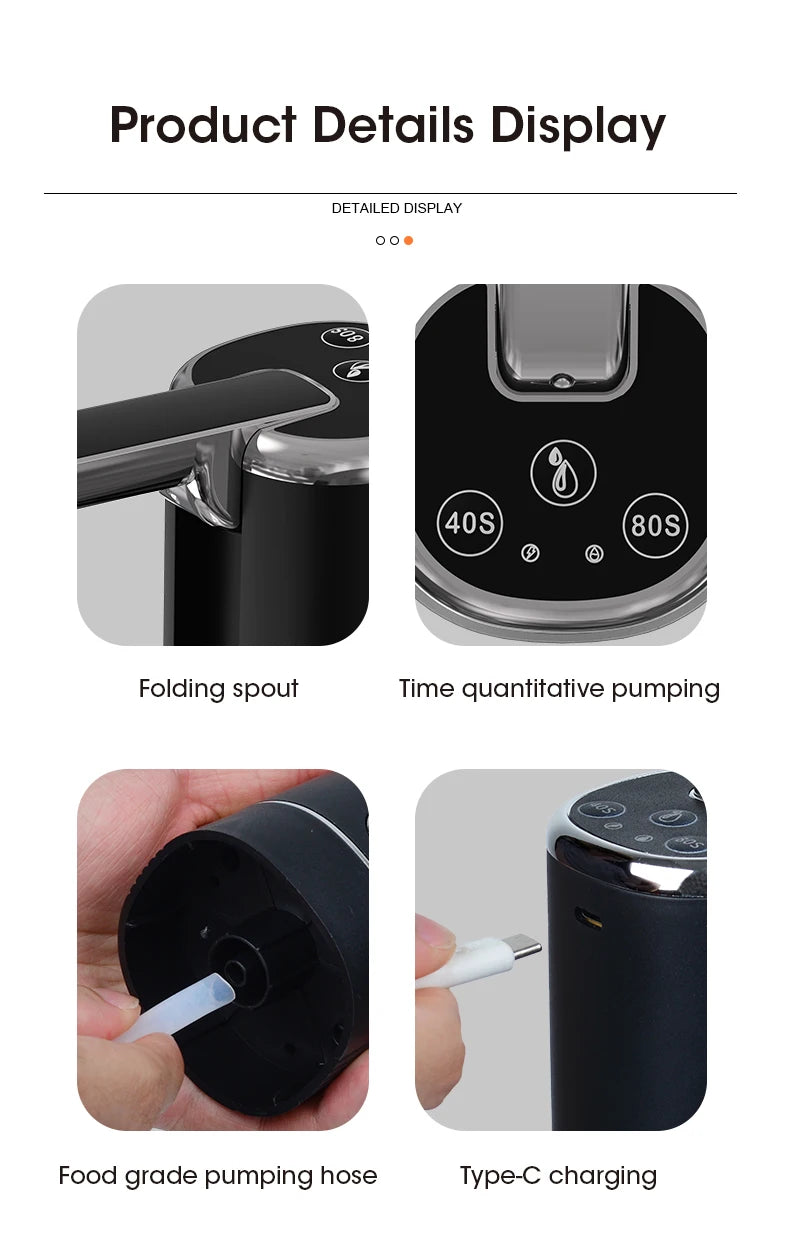 HOMEFISH Foldable Water Bottle Pump β Automatic Electric Dispenser for Home Use