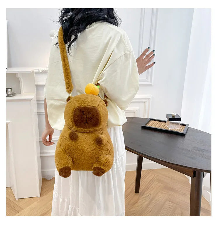 Capybara Plush Backpack Kawaii Mini Knapsack Bag for Kids