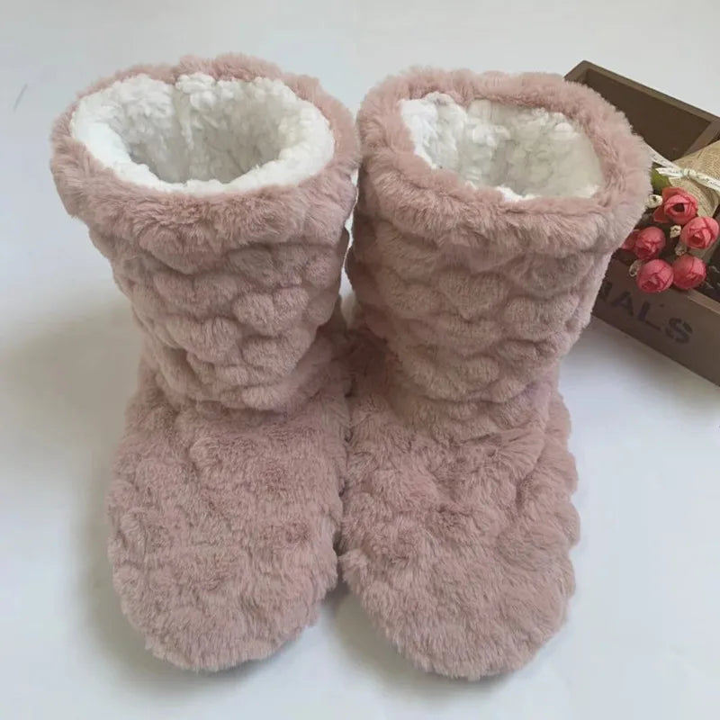 Winter Adult Men And Women Thick Warm Floor Shoes Plush Slippers