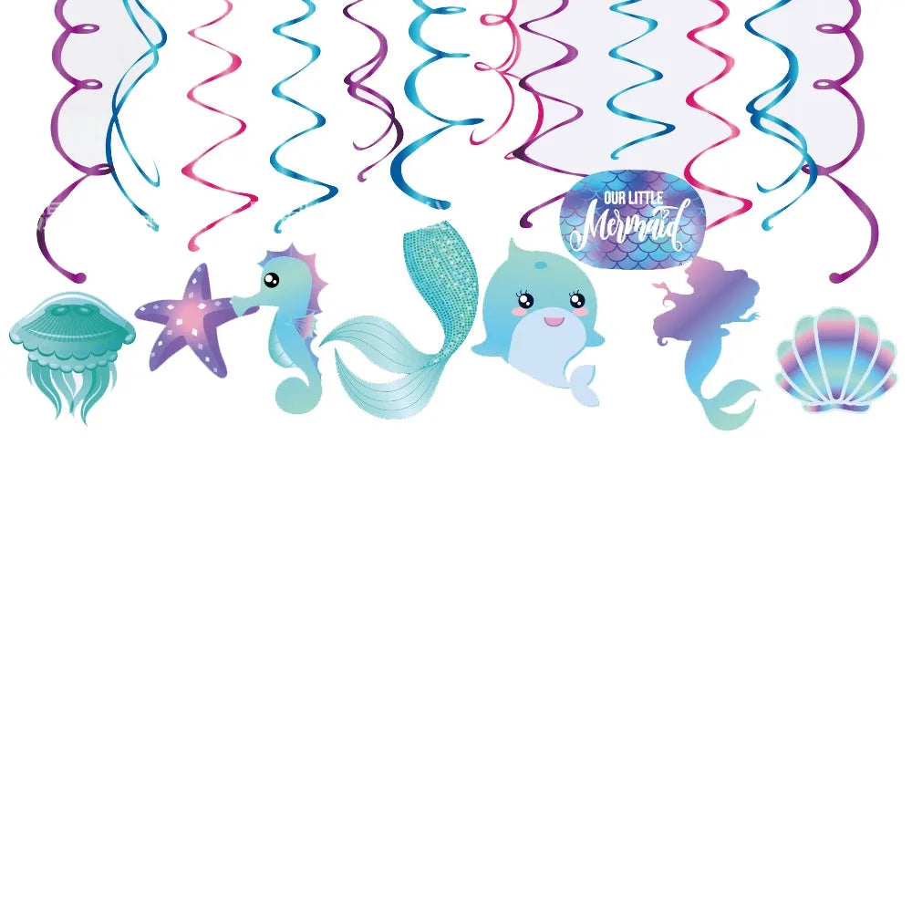 4th Birthday Sea Animal Decoration Blue Foil Balloon 32inch