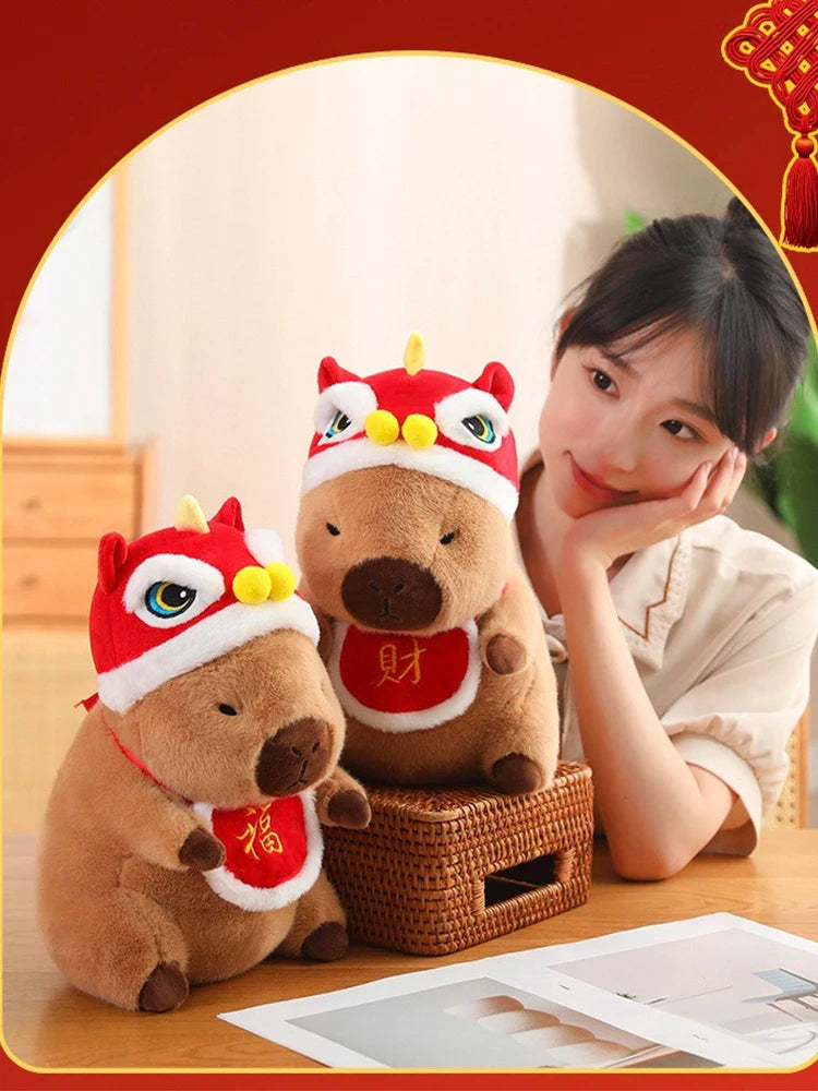 Christmas Capybara Plush Doll Soft Pillow Toy for Kids