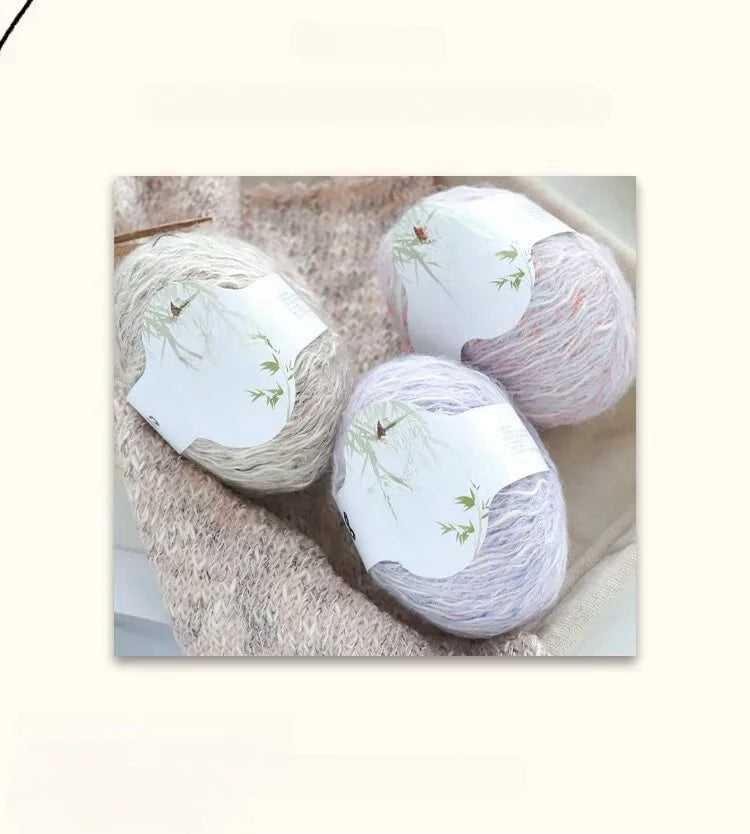 300g Eco-Friendly Bamboo Fiber Yarn for Hand Knitting and Crochet Fashion Projects, Thick and Thin Texture for Sweaters, Scarves, Hats, Shawls and More