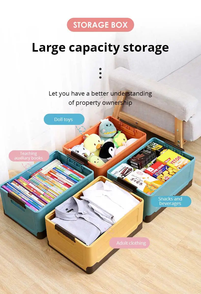 1pc Foldable Storage Box Large Capacity For Toys Clothes Books