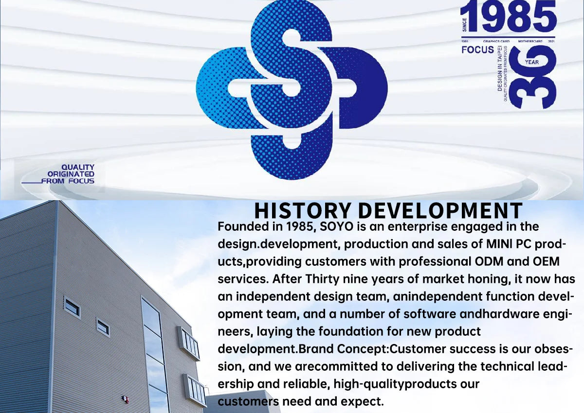 Mini PC SOYO M2PLUS: 8/16 GB de RAM, 256/512 GB de SSD, Intel Celeron N100, Windows 11 Pro: compacta e ideal para el hogar, la empresa y los juegos