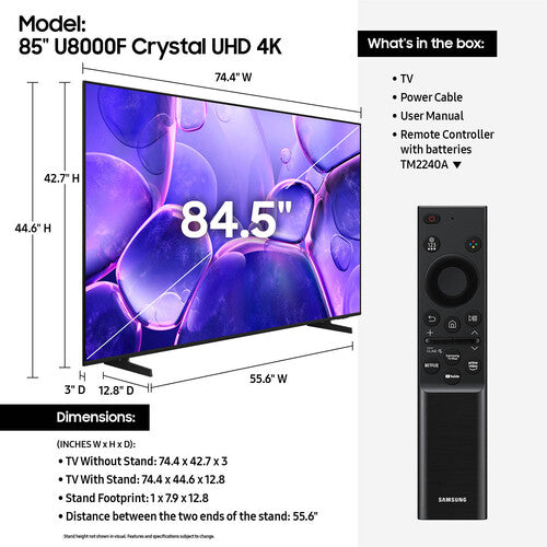 Samsung Class U8000F LED Crystal UHD 4K Smart Tizen TV