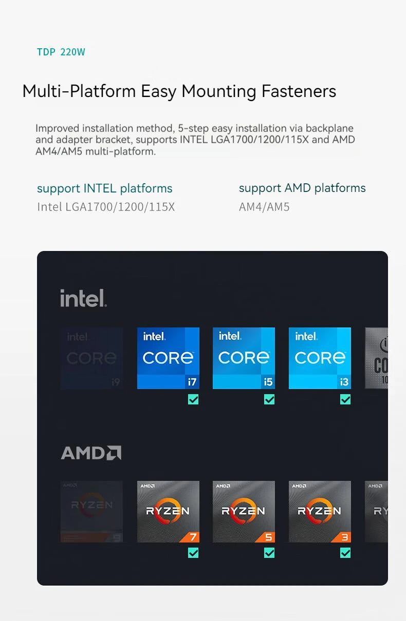 DEEPCOOL AG400 CPU Air-Cooling Radiator 4 Heat Pipes Dual Fan 2000RPM for Intel LGA1700 1200 115X AMD AM4