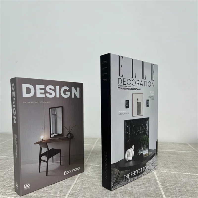 2 Piece Luxury Fake Book Decoration Set for Home and Cafe Decor Vintage Style Ornaments for Study and Club
