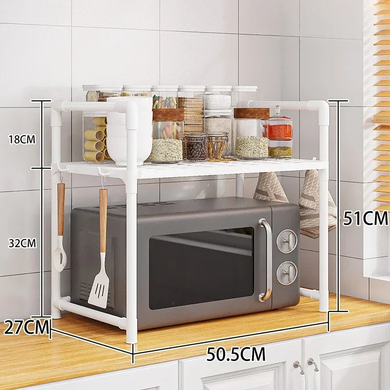 Multi Layer Kitchen Storage Rack Condiment Organizer Microwave Shelf Countertop Tidying Solution Kitchen Accessories