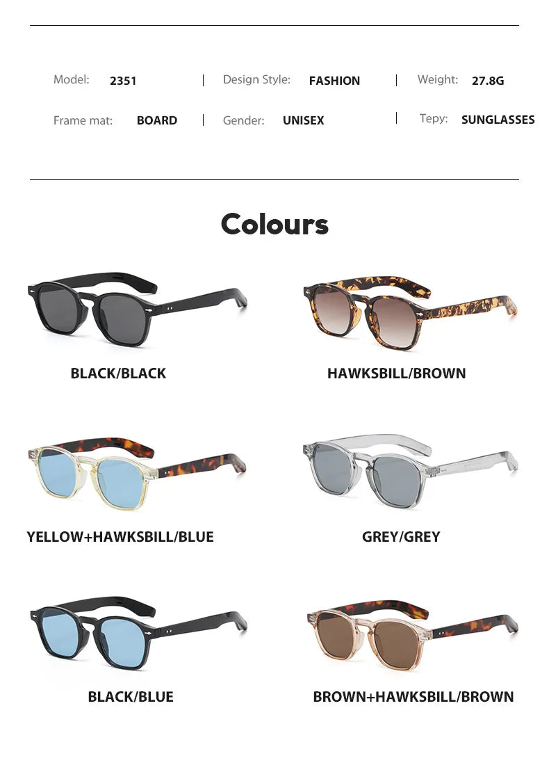 Vintage Retro Style Men Women Sunglasses Square Shape Anti-glare Fashion Sun Glasses