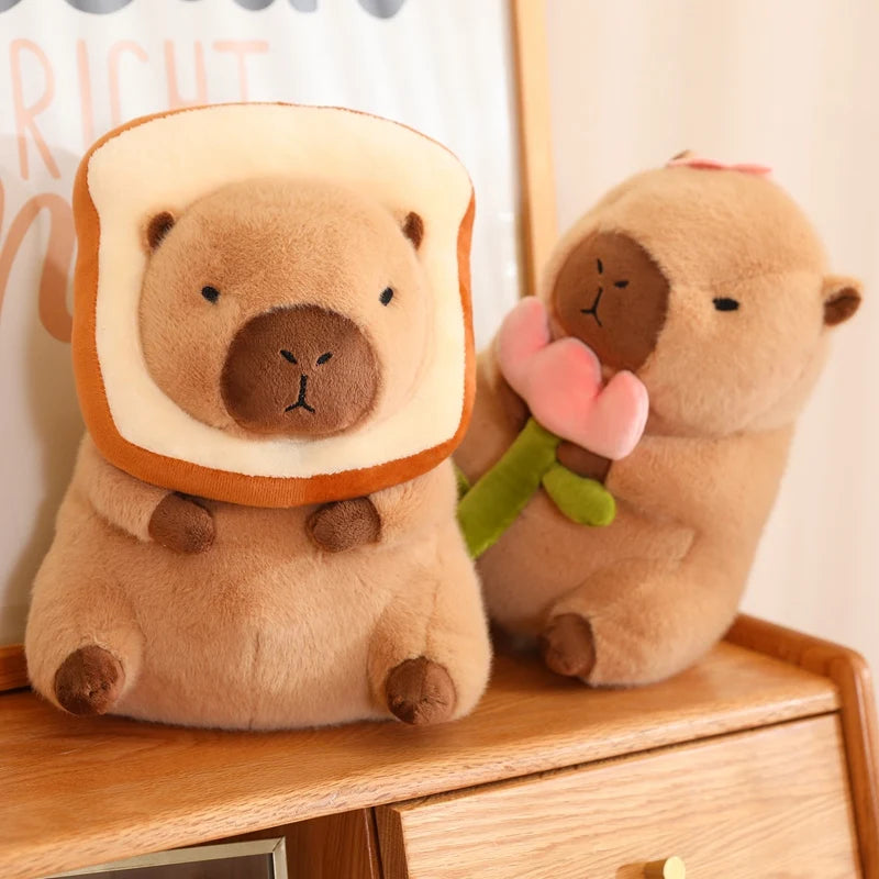 Lotus Leaf Capybara Plush Toy with Unicorn and Dinosaur Design