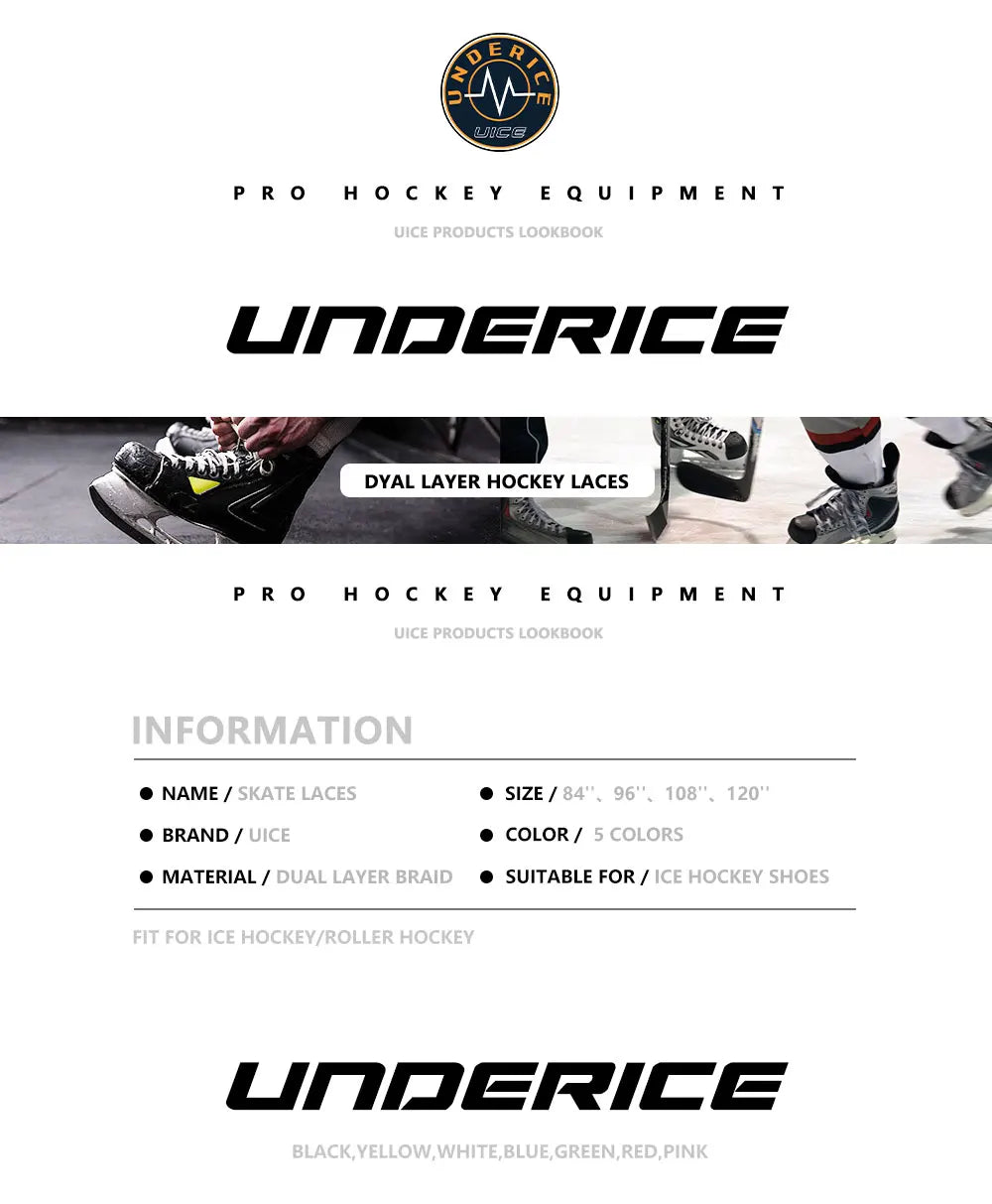 Ice Hockey Skate Laces 84-120inch Waxed Dual Layer Braid