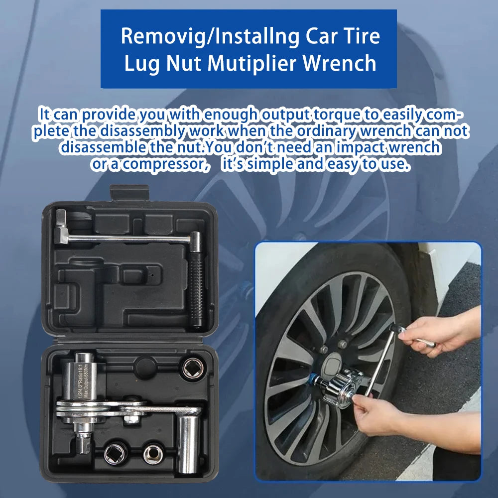Torque Multiplier Wrench Kit 1/2 Inch Lug Nut Remover Tool