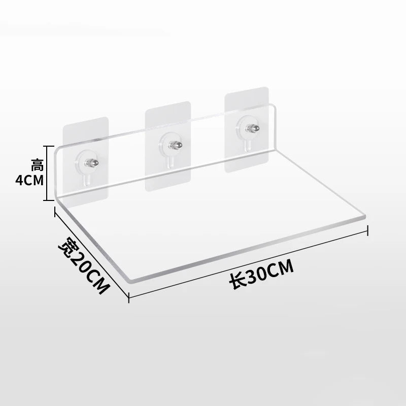 Invisible Acrylic Floating Wall Ledge Shelf for Kids Bookshelves and Bathroom Storage