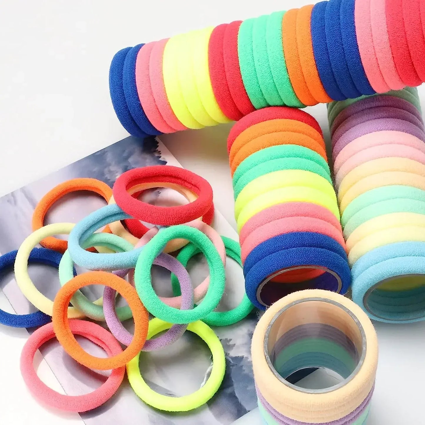 50/200pcs Thicken Girls Hair Bands Elastic Scrunchies Rubber Bands
