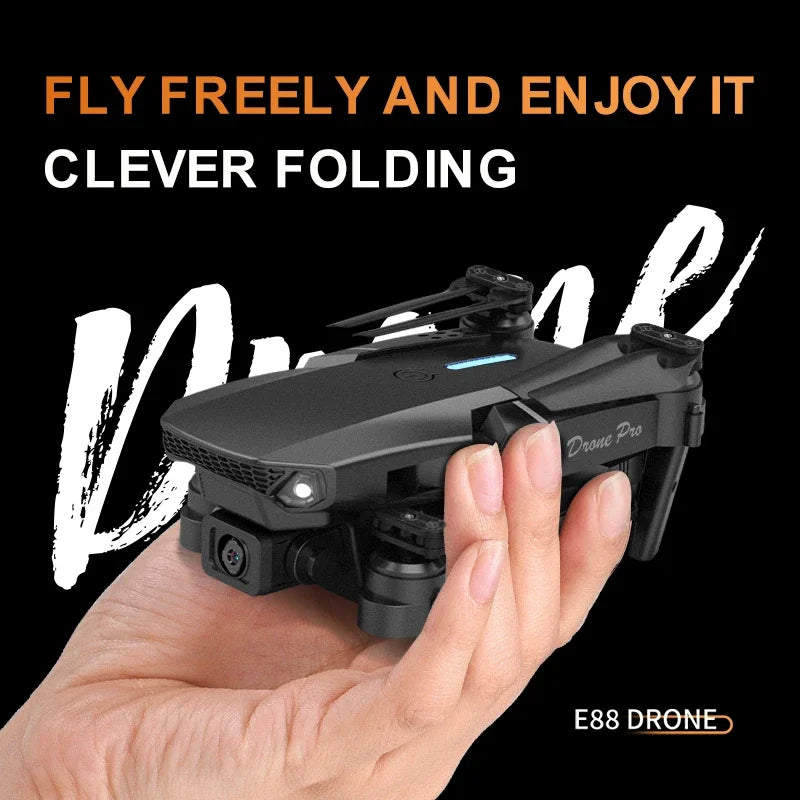 Professional Mini Remote Control Drone E88 4K HD Camera Wifi FPV Folding Quadcopter Gift for Kids